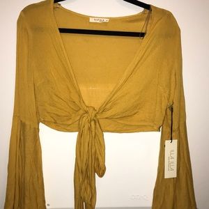 Yellow Tie-Front Top